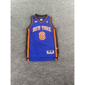 Tyson Chandler Jersey Boys Medium 10-12 Blue Orange Adidas New York Knicks NBA